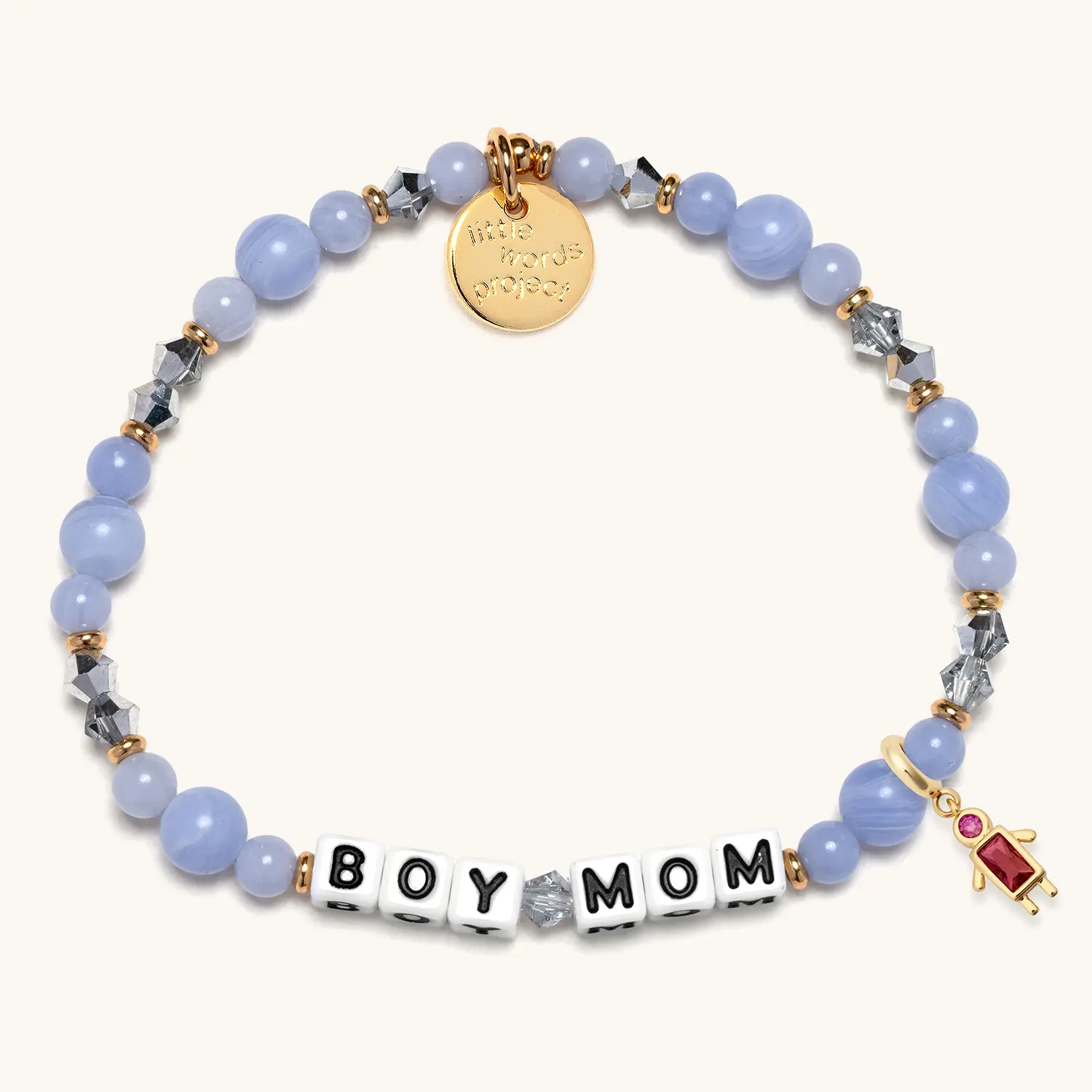Boy Mom Birthstone Charm Bracelet Set