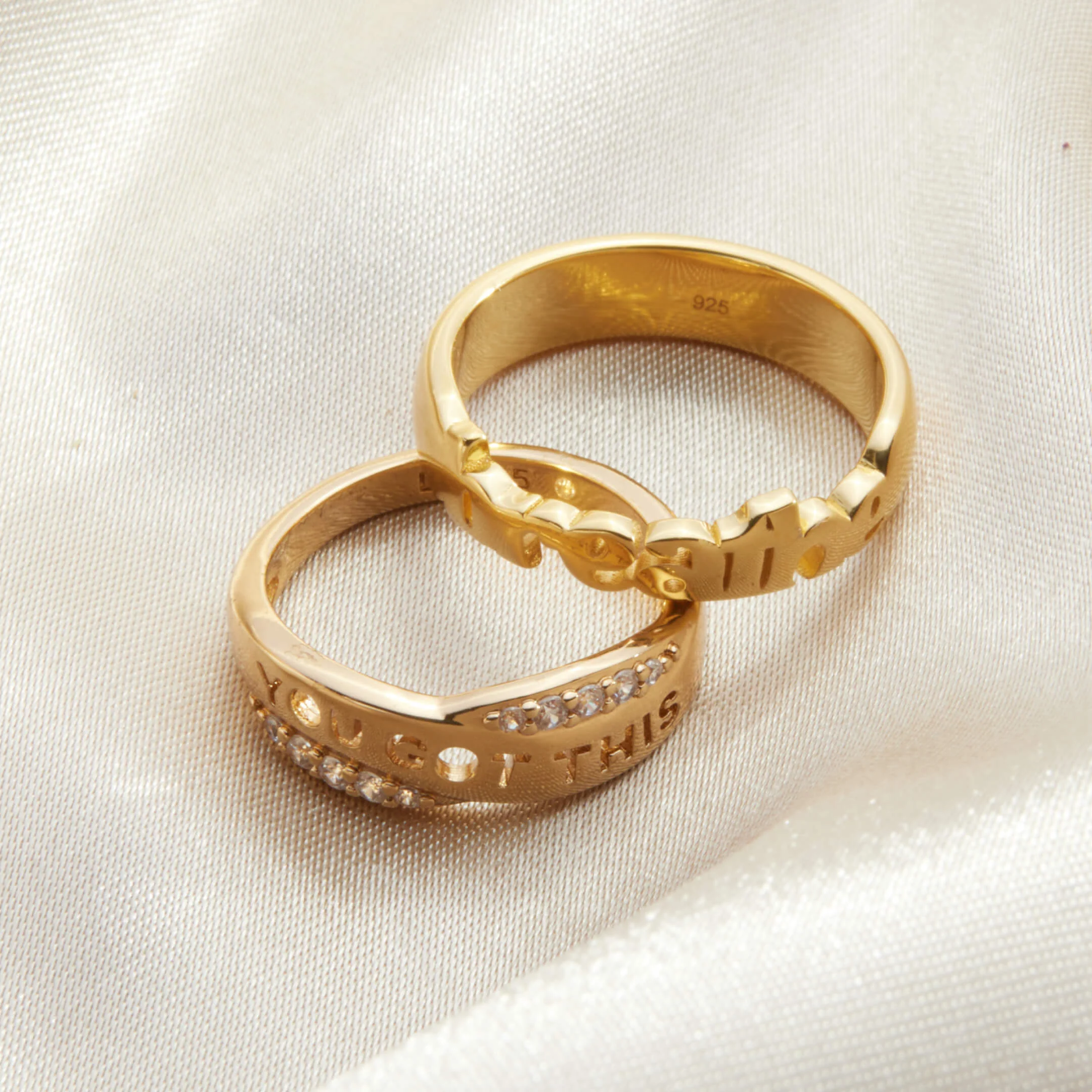 Custom CZ Ribbon Ring - Image 3