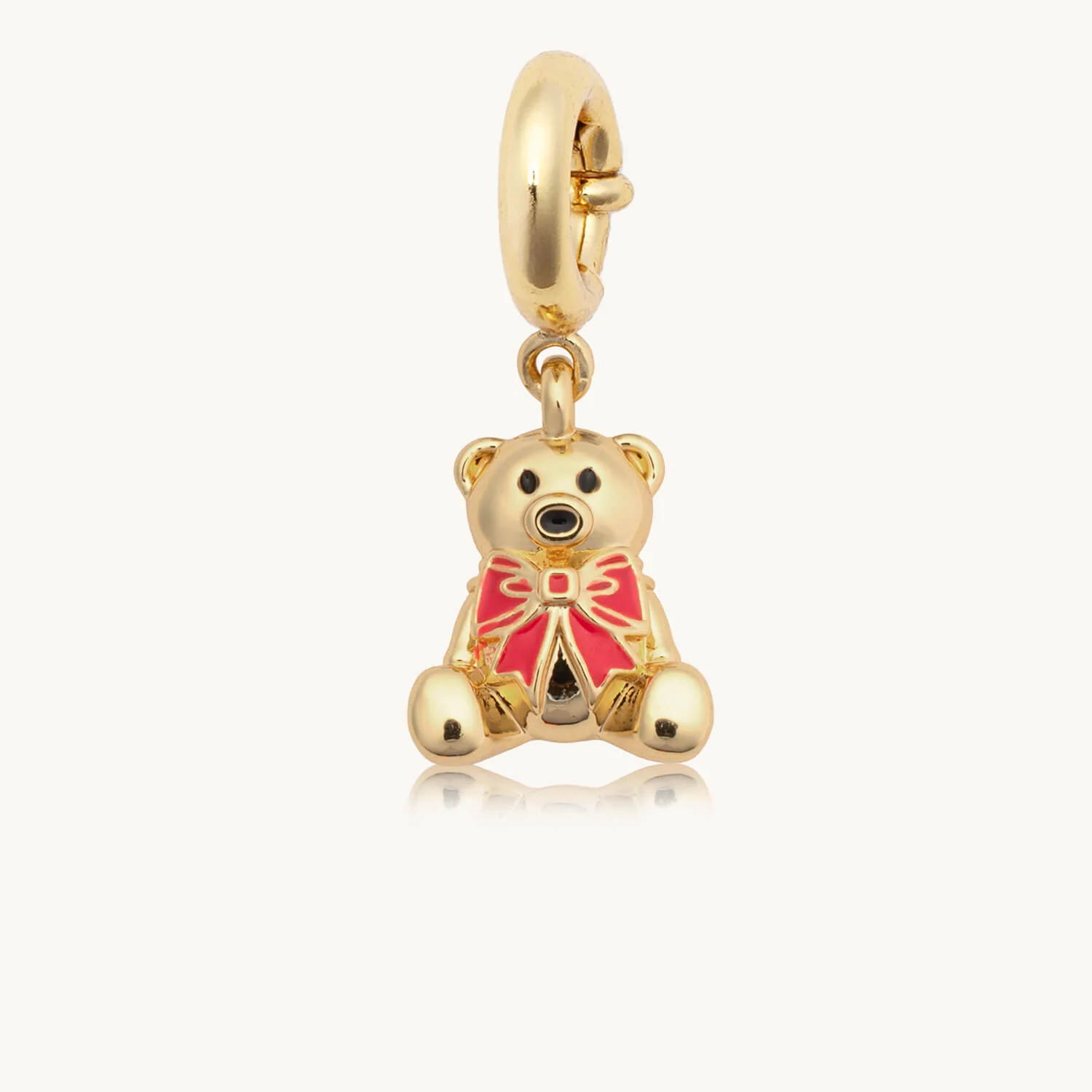 Custom Gold Holiday Teddy Bear Charm