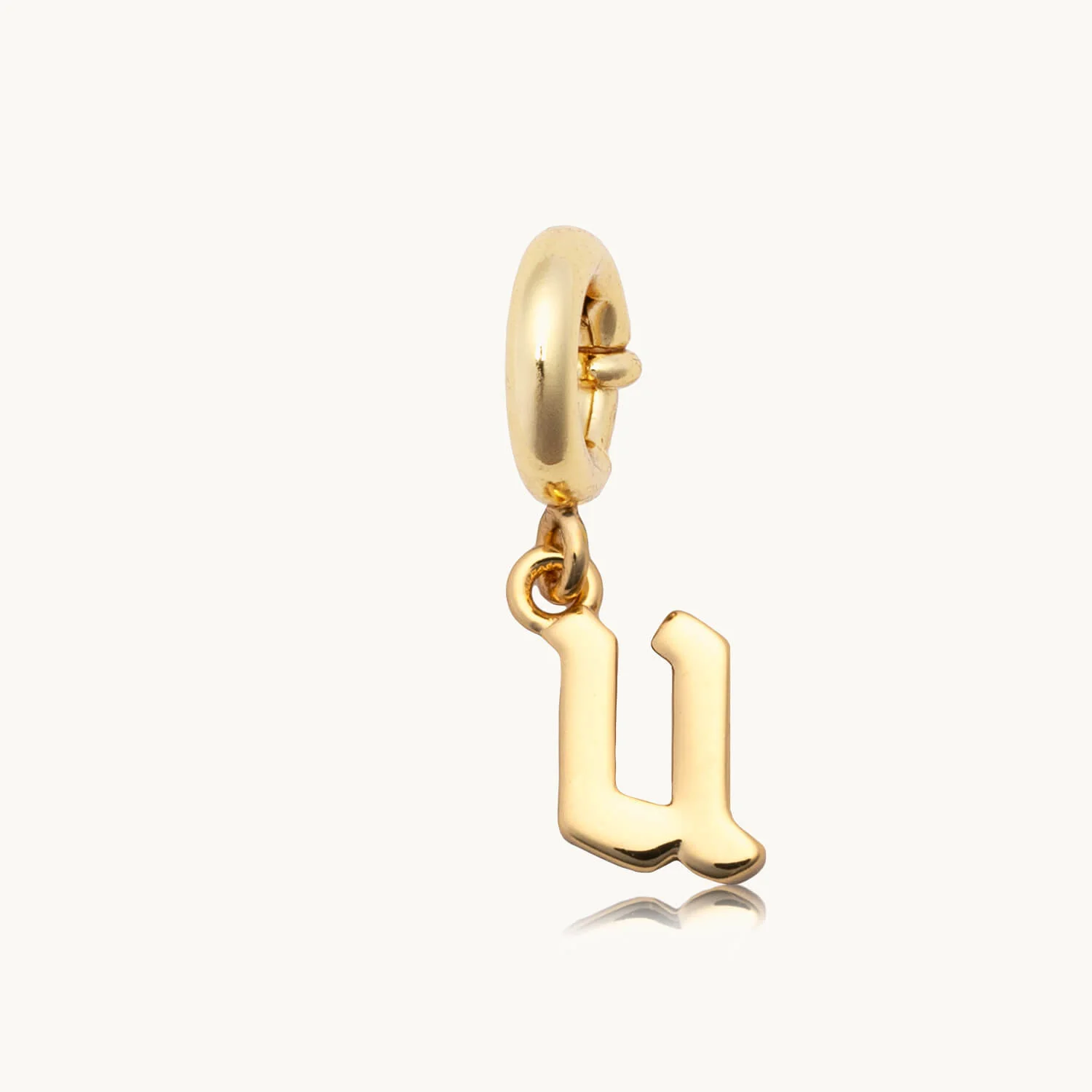 Custom Gothic Letter U Charm
