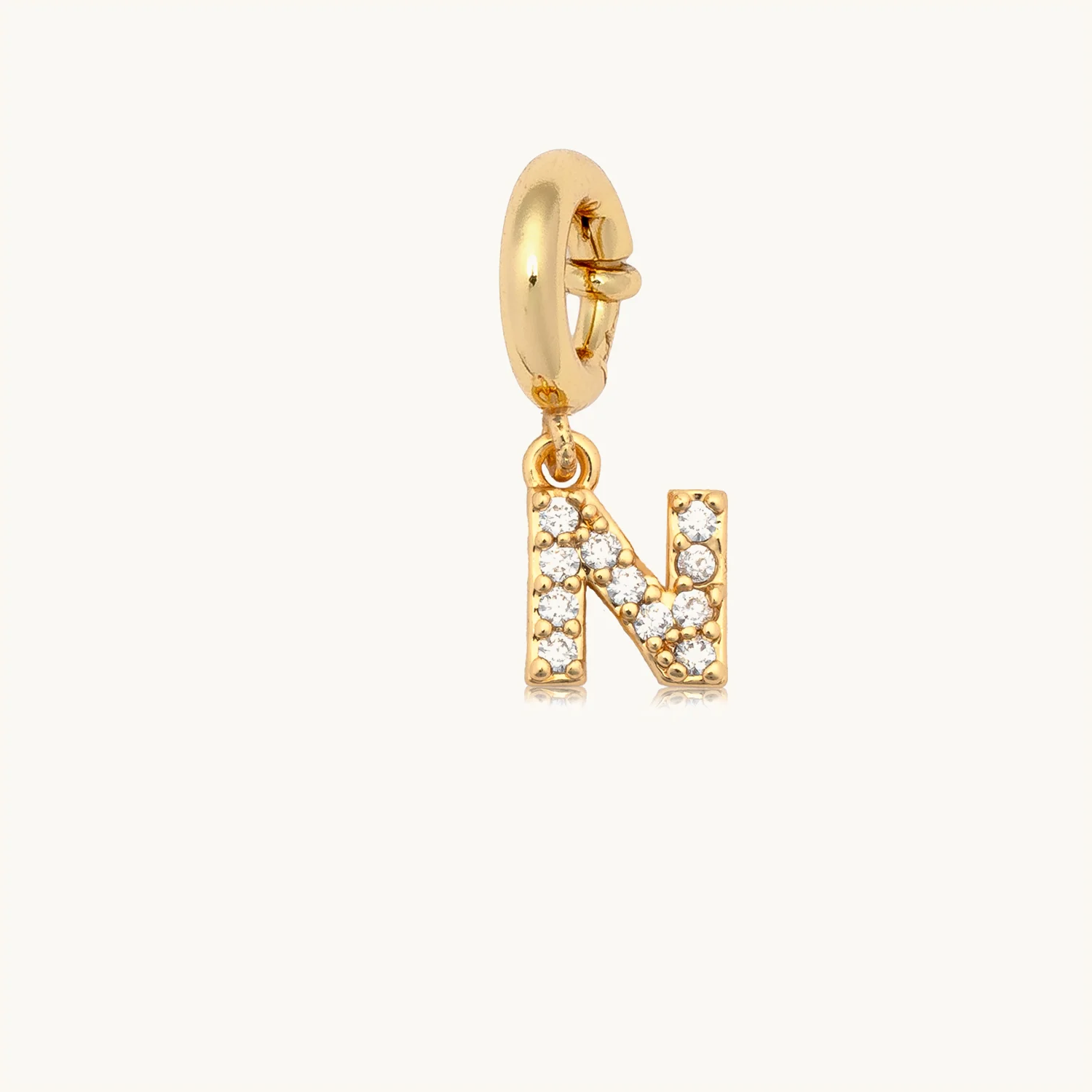 Custom CZ Letter N Charm