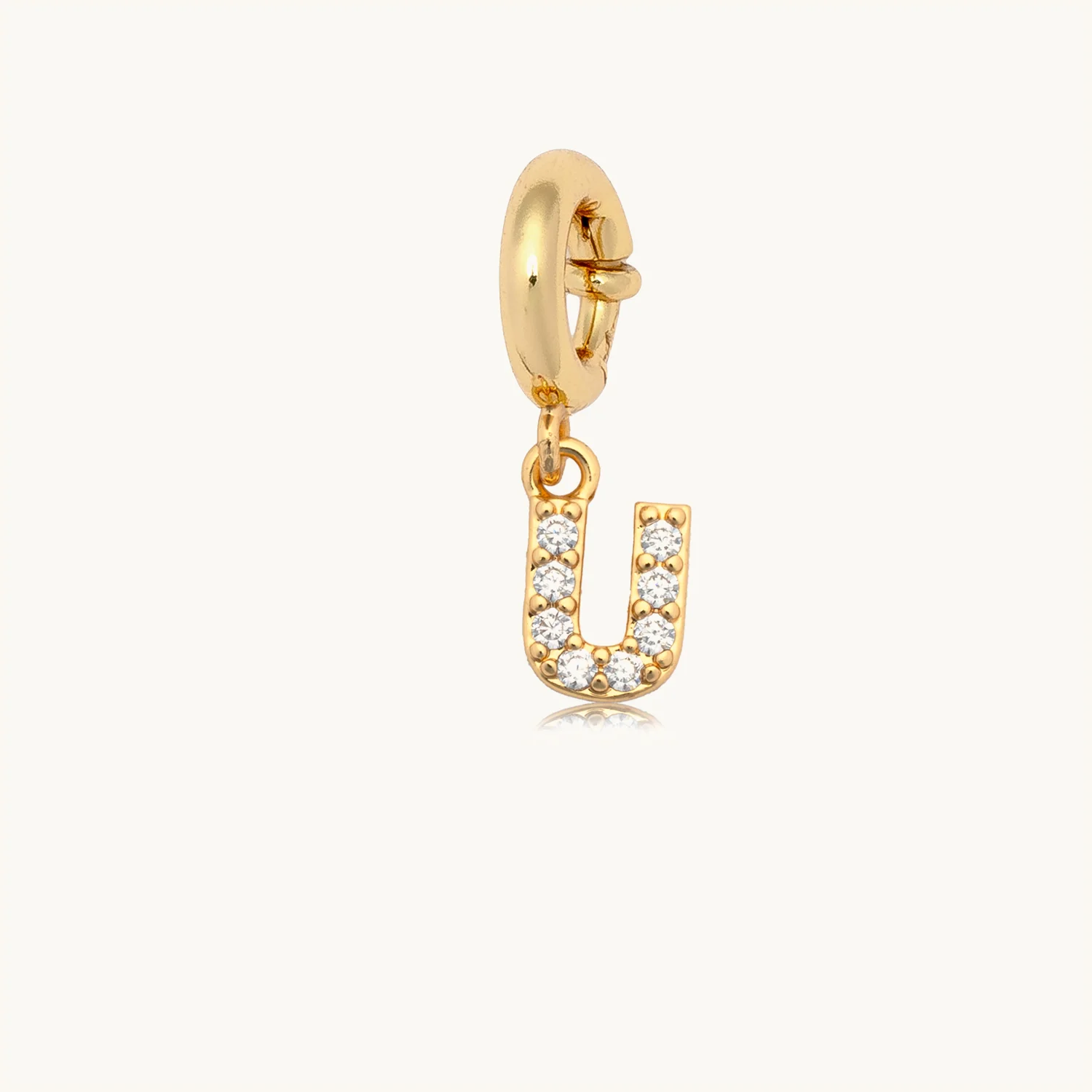 Custom CZ Letter U Charm