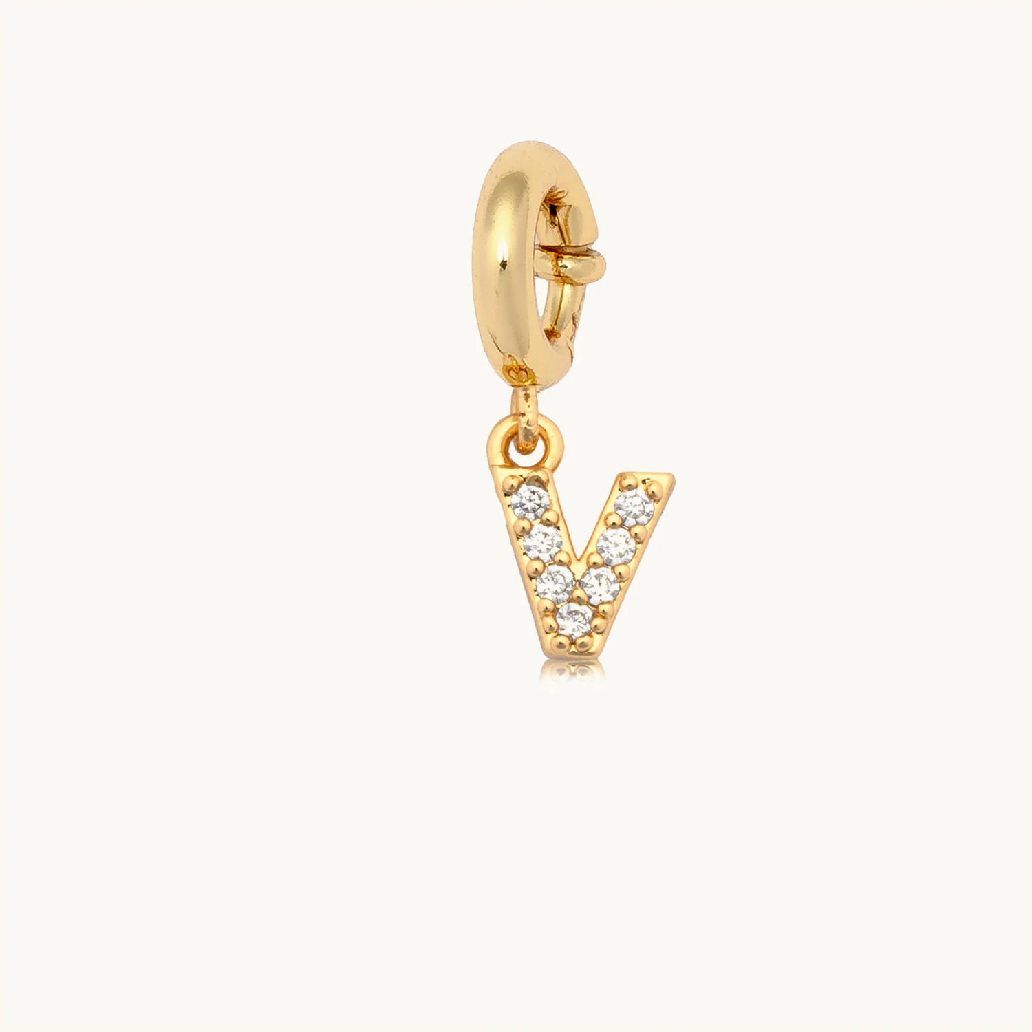 Custom CZ Letter V Charm