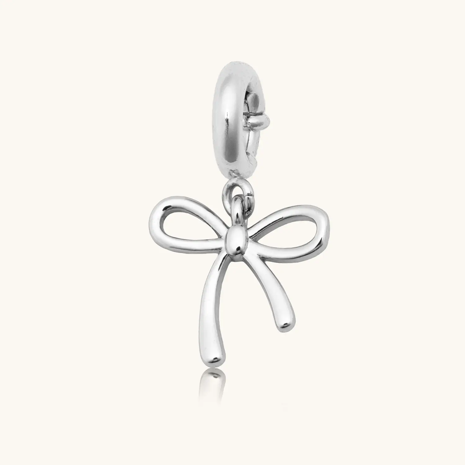 Silver Bow Charm