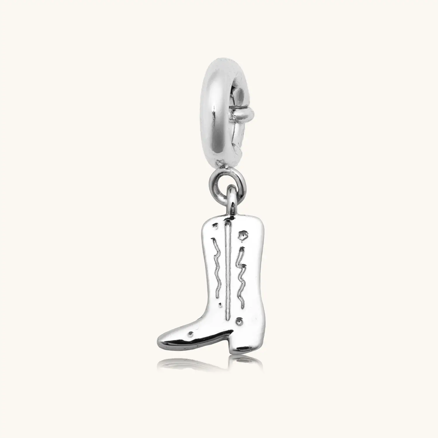 Silver Cowboy Boot Charm