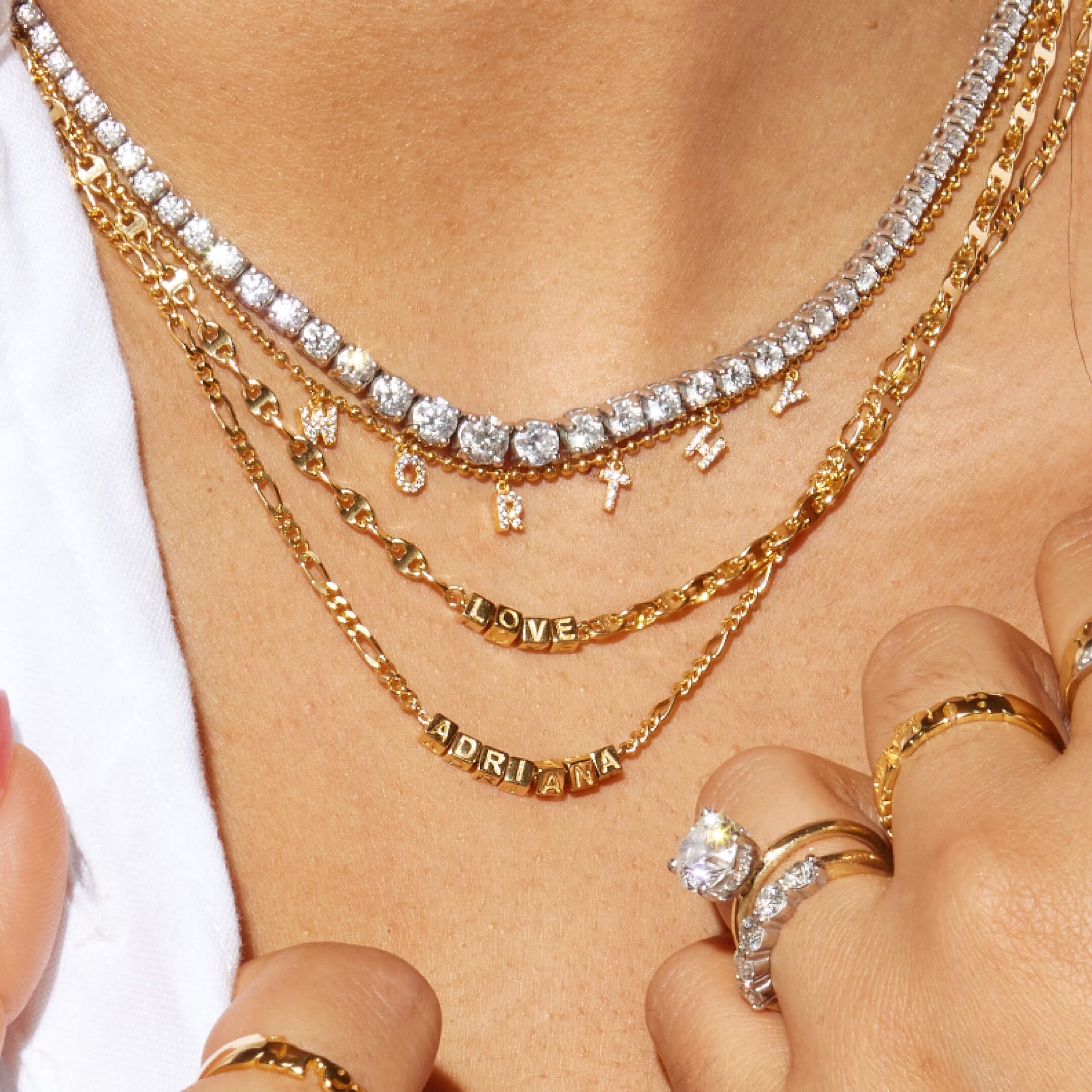 Custom Tiny Words Necklace- Figaro Chain - Image 3