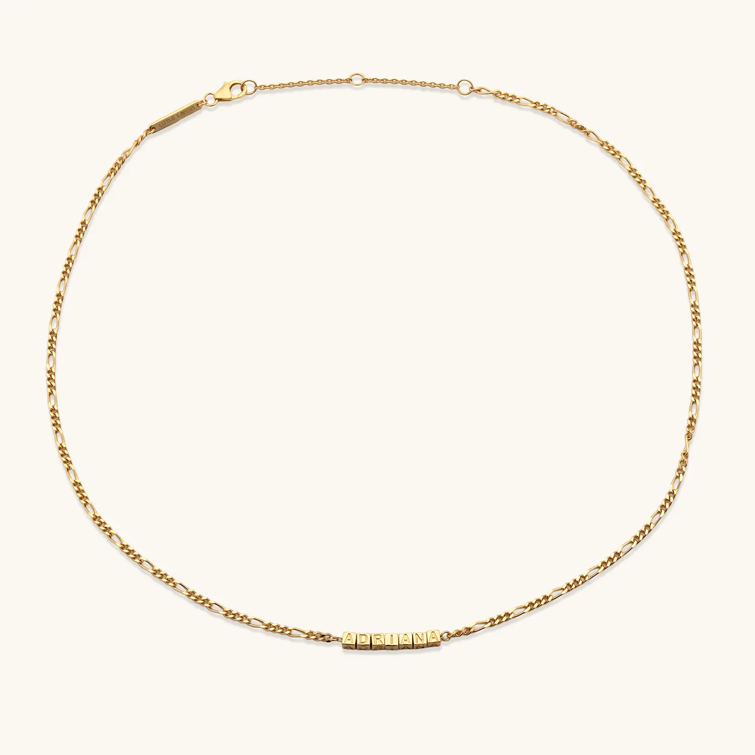 Custom Tiny Words Necklace- Figaro Chain - Image 5