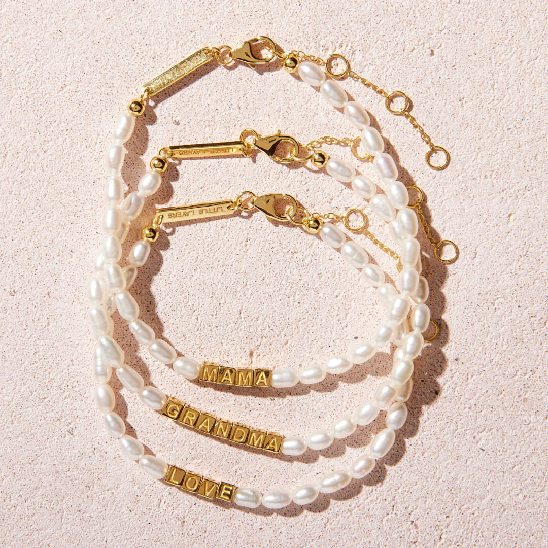 Custom Tiny Words Pearl Bracelet - Image 3