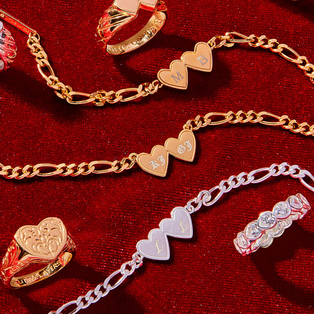 Gold CZ Heart Eternity Band Ring - Image 4