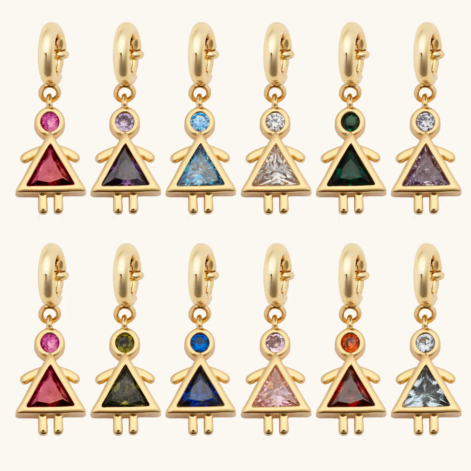 Girl Birthstone Charm