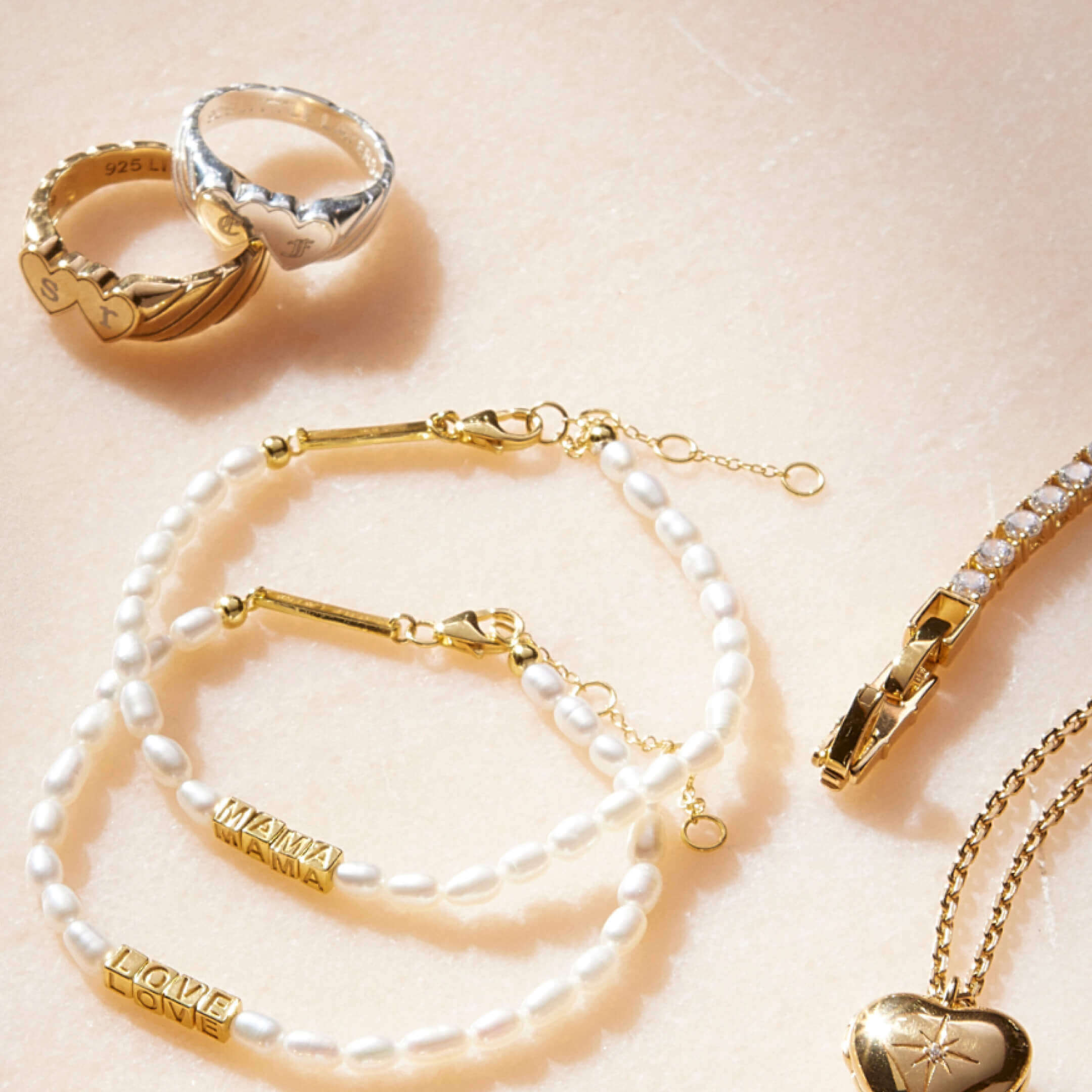 Gold Double Heart Engravable Necklace - Image 7