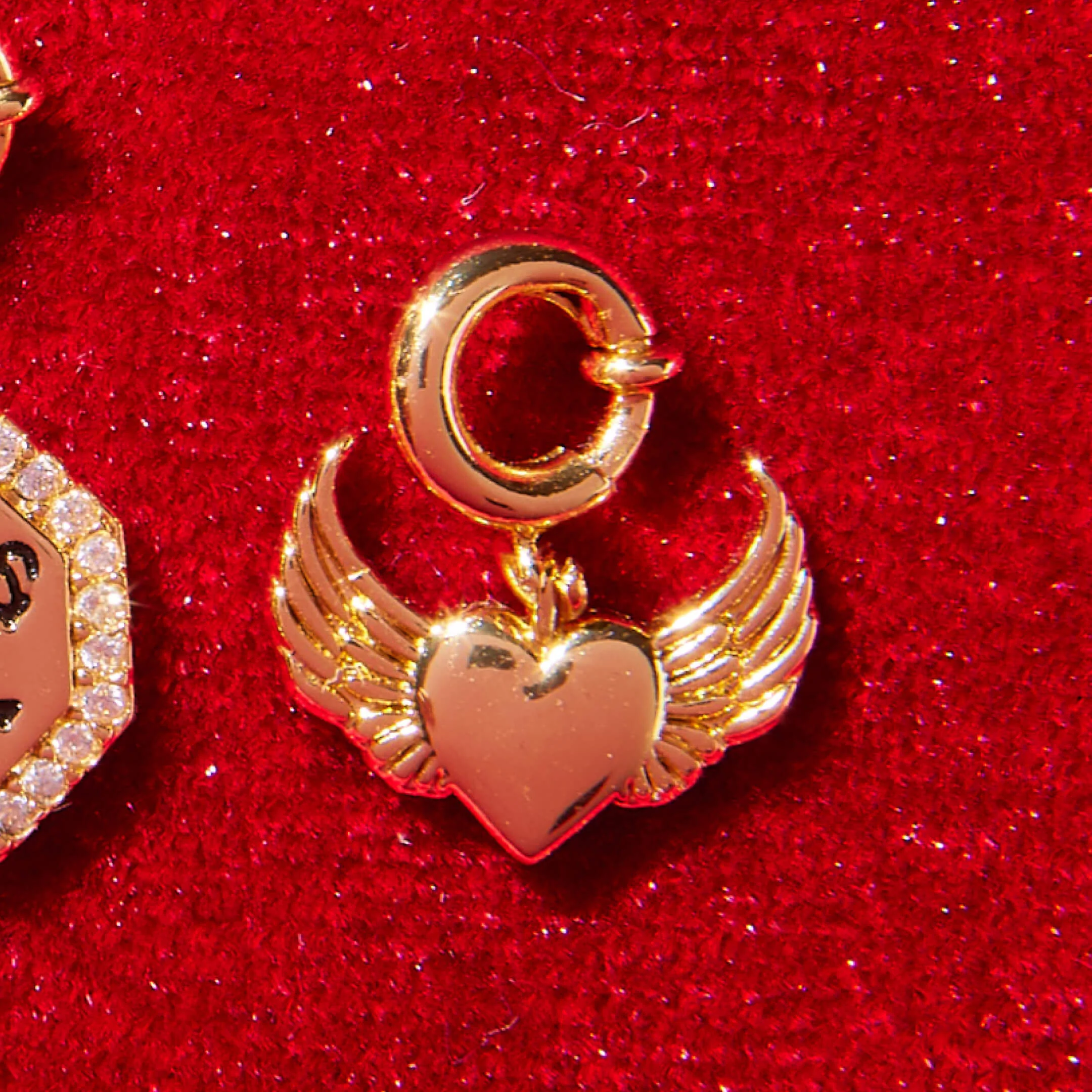 Heart with Angel Wings Charm - Image 2