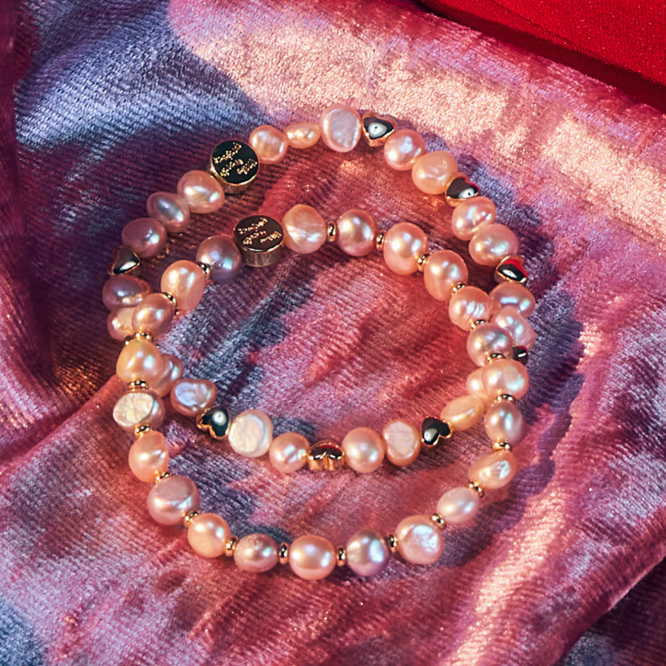 Pink Hearts by the Pearl Bracelet Base - Image 3