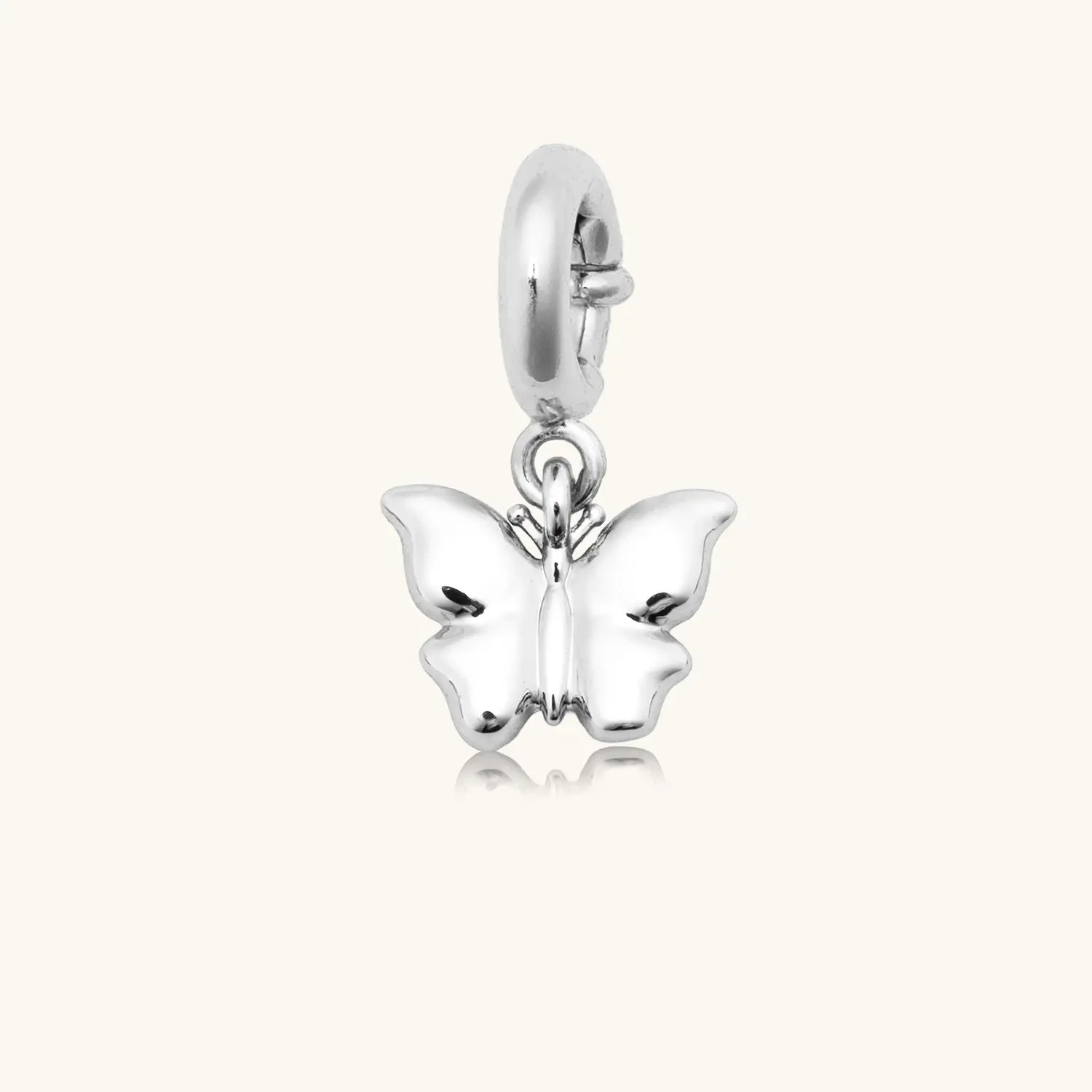 Silver Puffy Butterfly Charm